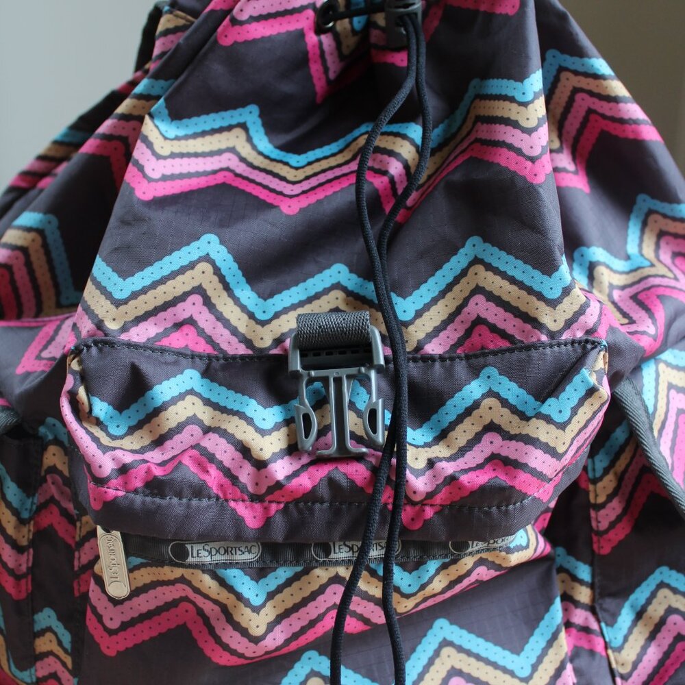 Lesportsac Chevron Drawstring Backpack - image 5